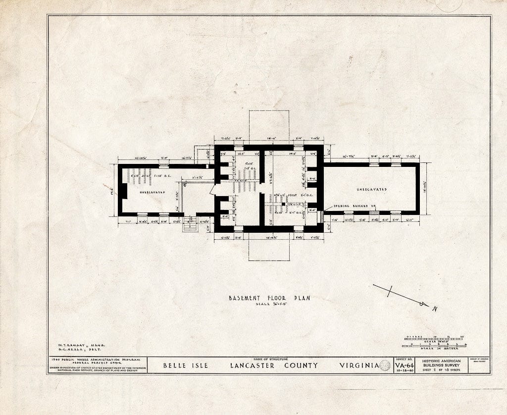 Blueprint HABS VA,52-SOM.V,1- (Sheet 2 of 18) - Belle Isle, State Route 683, Somers, Lancaster County, VA
