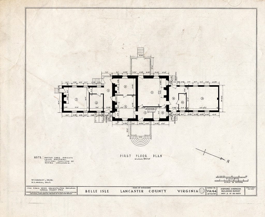 Blueprint HABS VA,52-SOM.V,1- (Sheet 3 of 18) - Belle Isle, State Route 683, Somers, Lancaster County, VA