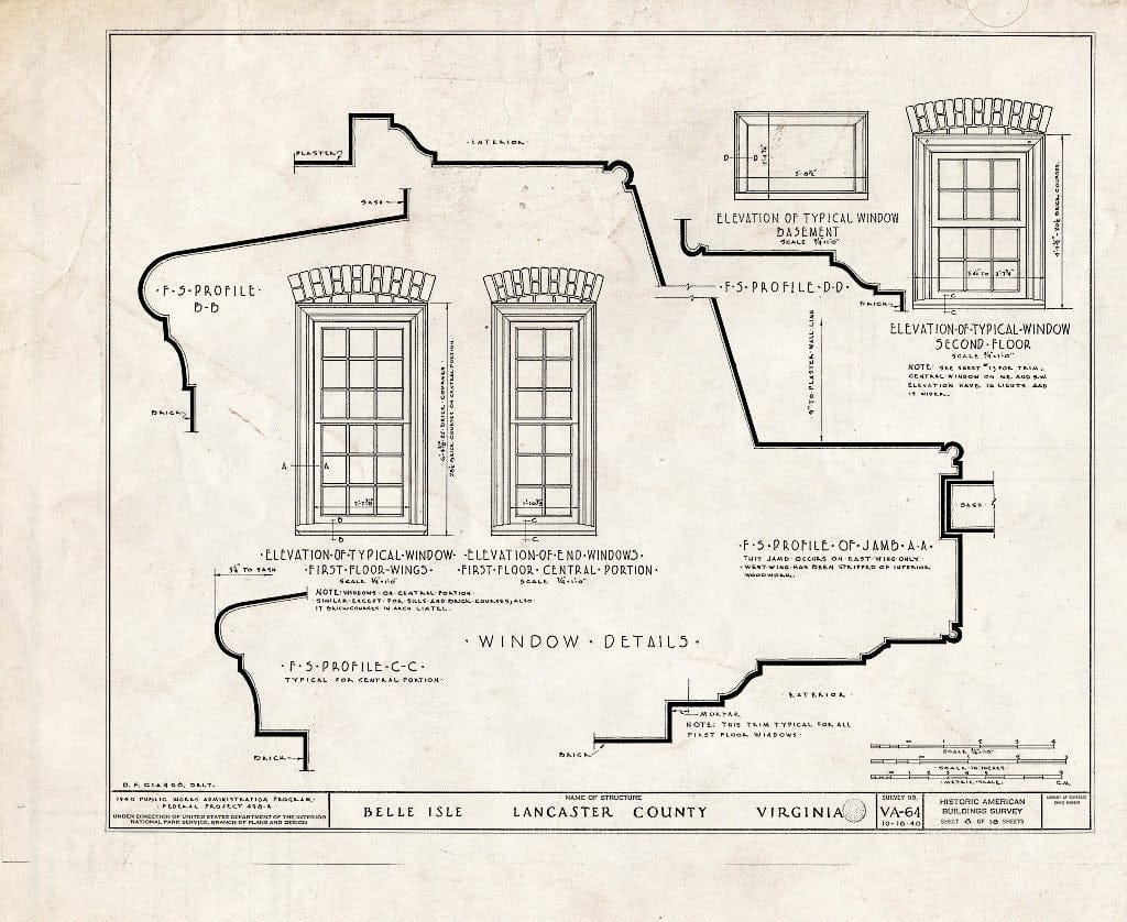 Blueprint HABS VA,52-SOM.V,1- (Sheet 8 of 18) - Belle Isle, State Route 683, Somers, Lancaster County, VA