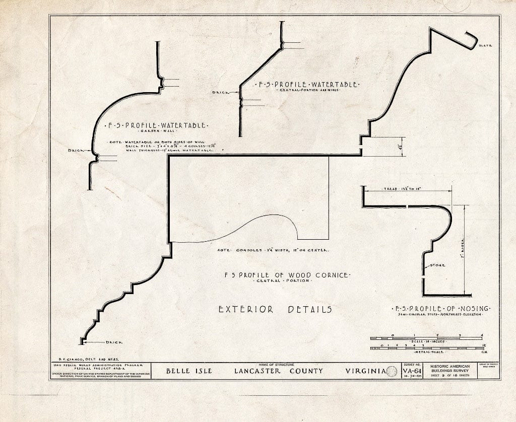 Blueprint HABS VA,52-SOM.V,1- (Sheet 9 of 18) - Belle Isle, State Route 683, Somers, Lancaster County, VA