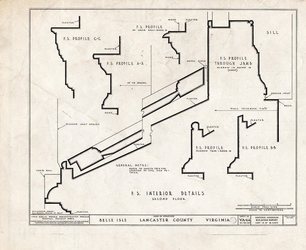 Blueprint HABS VA,52-SOM.V,1- (Sheet 13 of 18) - Belle Isle, State Route 683, Somers, Lancaster County, VA