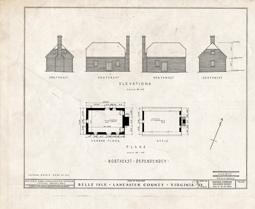 Blueprint HABS VA,52-SOM.V,1- (Sheet 17 of 18) - Belle Isle, State Route 683, Somers, Lancaster County, VA