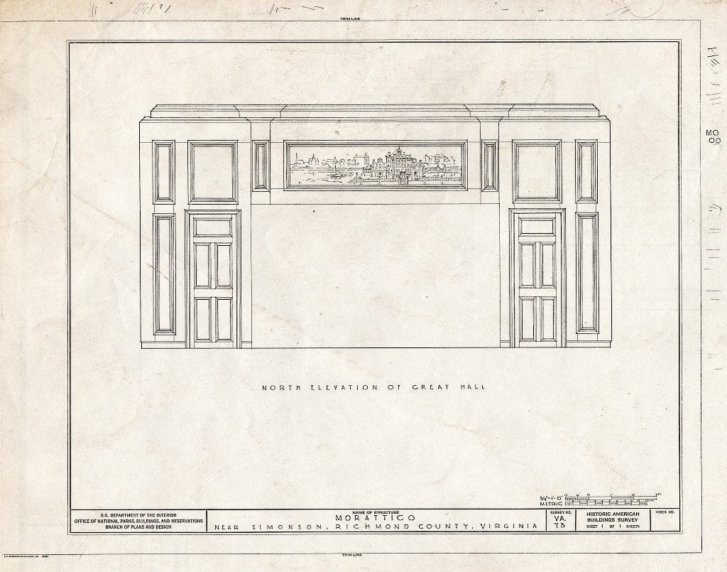 Blueprint HABS VA,52-MORAT,1- (Sheet 1 of 1) - Morattico, Rappahannock River, Simonson, Richmond, VA