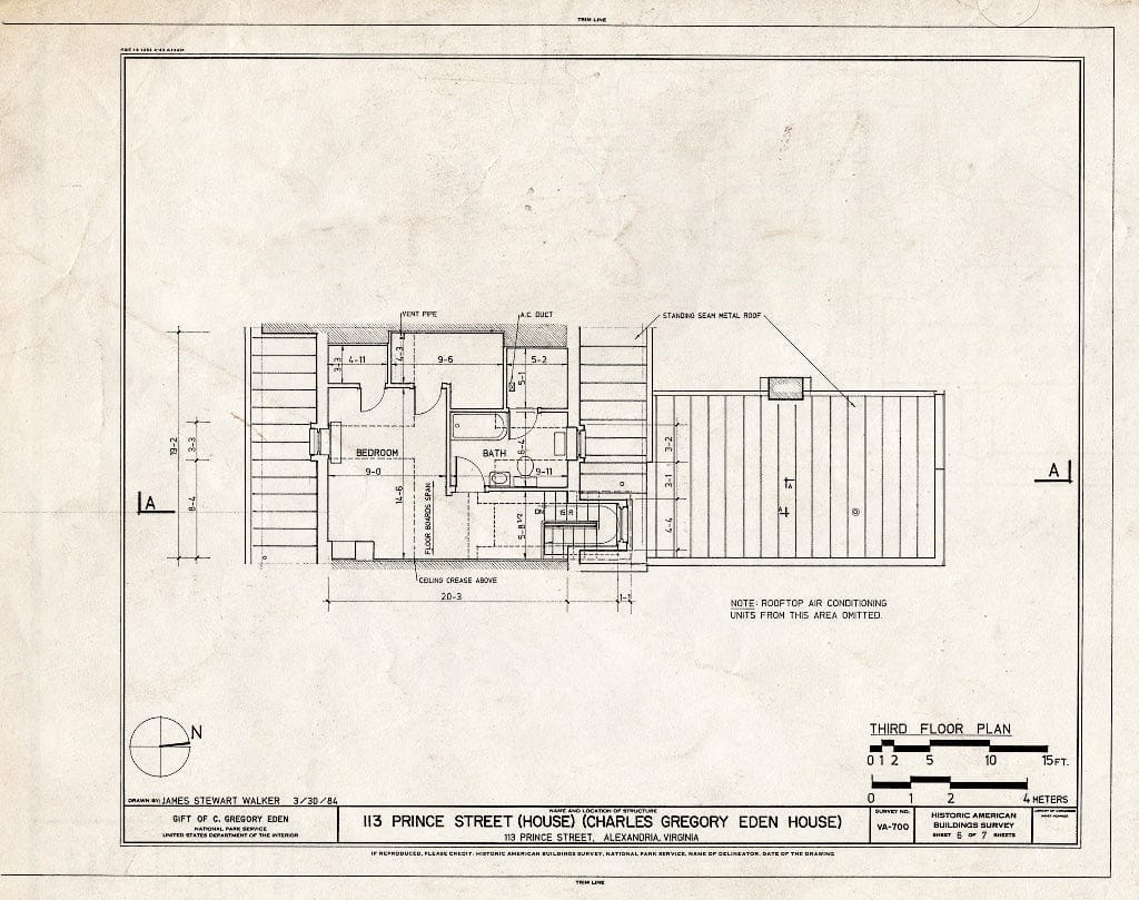 Blueprint HABS VA,7-Alex,24A- (Sheet 6 of 7) - 113 Prince Street (House), 113 Prince Street, Alexandria, Independent City, VA