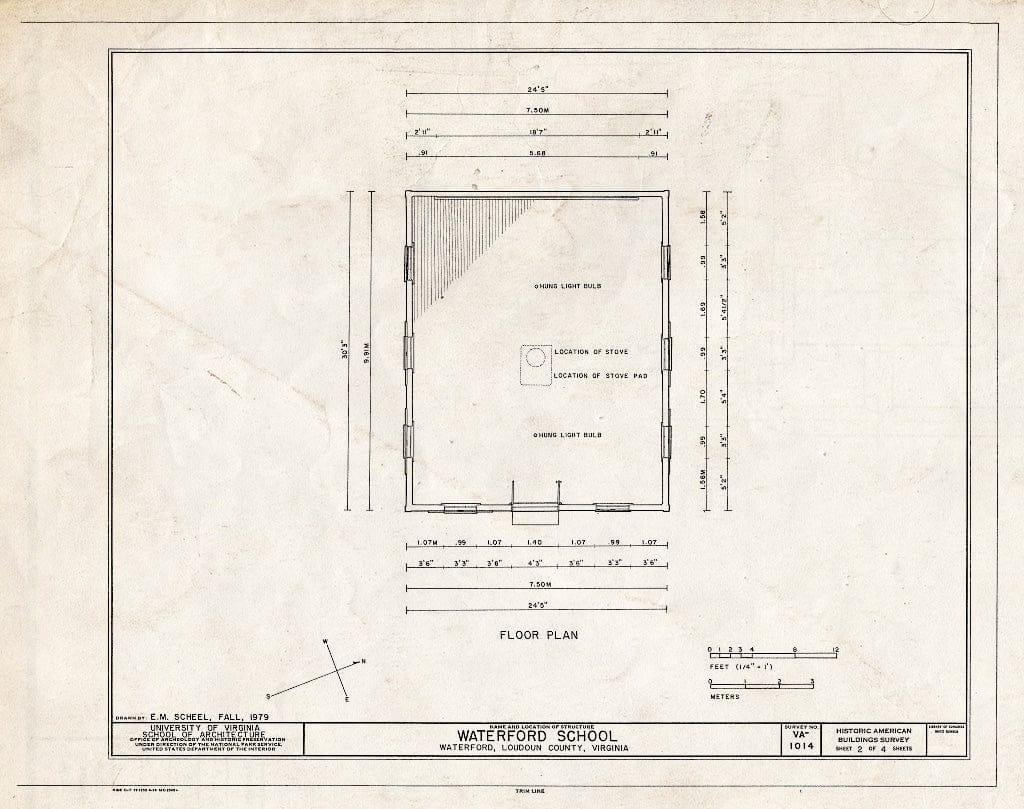 Blueprint HABS VA,54-WATFO,41- (Sheet 2 of 4) - Waterford School, Second & Janney Streets, Waterford, Loudoun County, VA