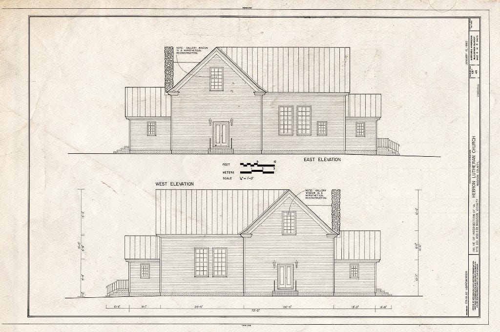 Blueprint HABS VA,57-MAD.V,1- (Sheet 4 of 4) - Hebron Lutheran Church, State Routes 638 & 653, Madison, Madison County, VA