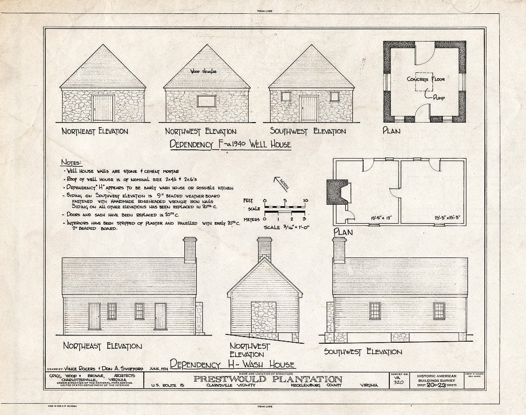 Blueprint HABS VA,59-Clark.V,1- (Sheet 20 of 23) - Prestwould Plantation, U.S. Route 15 Vicinity, Clarksville, Mecklenburg County, VA
