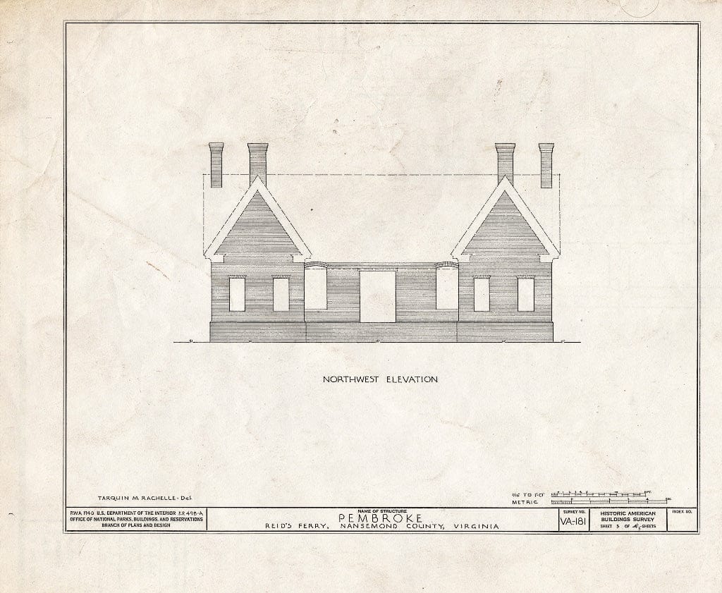 Blueprint HABS VA,62-REIDF,1- (Sheet 3 of 5) - Pembroke, State Route 603, Suffolk, Suffolk, VA