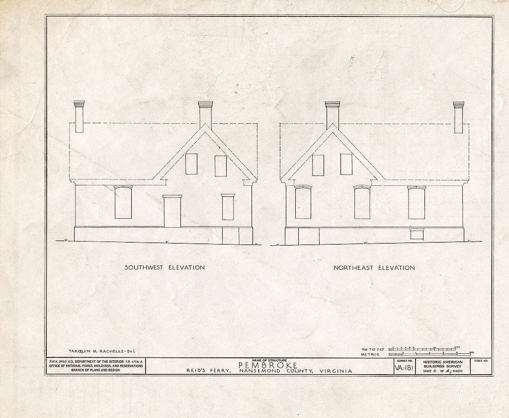 Blueprint HABS VA,62-REIDF,1- (Sheet 4 of 5) - Pembroke, State Route 603, Suffolk, Suffolk, VA