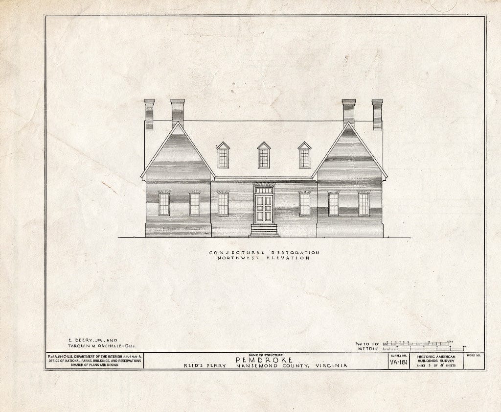 Blueprint HABS VA,62-REIDF,1- (Sheet 5 of 5) - Pembroke, State Route 603, Suffolk, Suffolk, VA