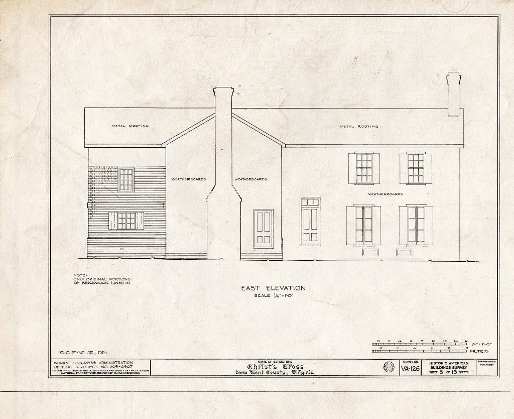 Blueprint HABS VA,64-NEWK.V,1- (Sheet 5 of 13) - Criss-Cross, State Route 617 Vicinity, New Kent, New Kent County, VA