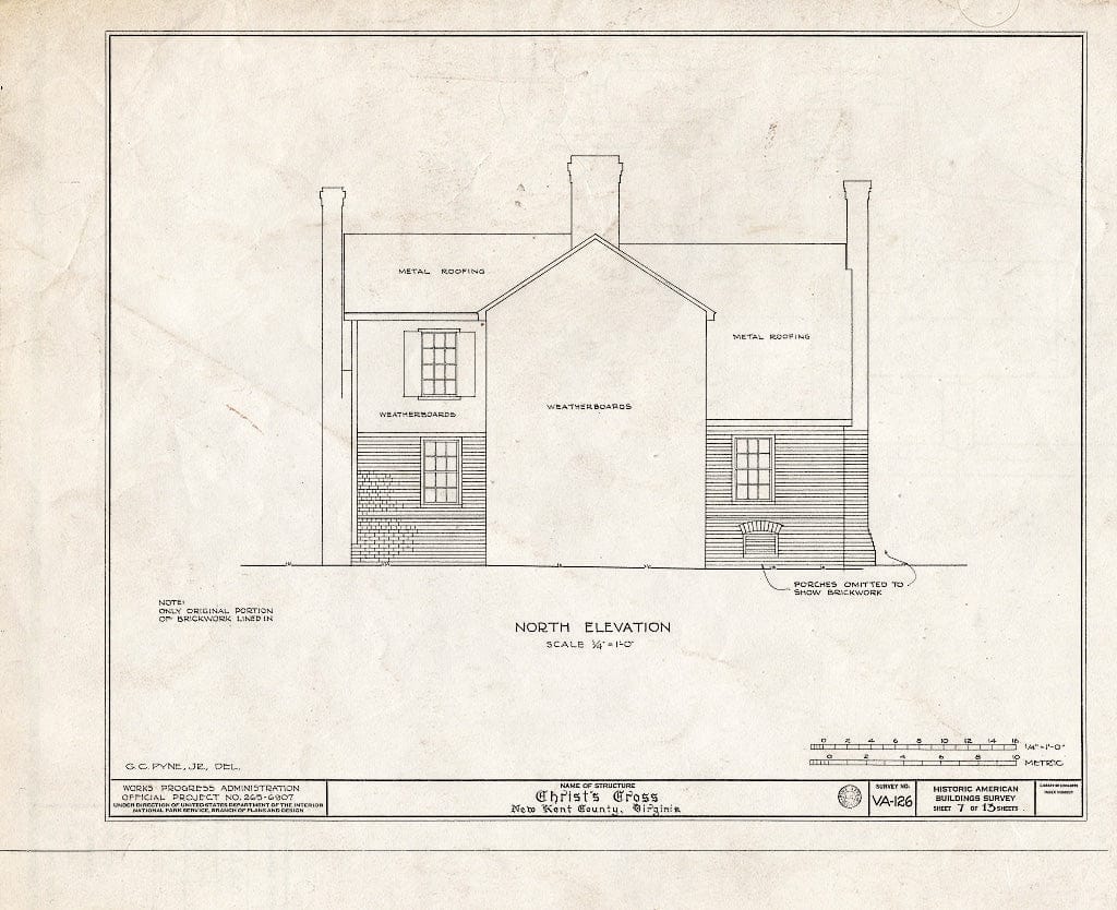 Blueprint HABS VA,64-NEWK.V,1- (Sheet 7 of 13) - Criss-Cross, State Route 617 Vicinity, New Kent, New Kent County, VA