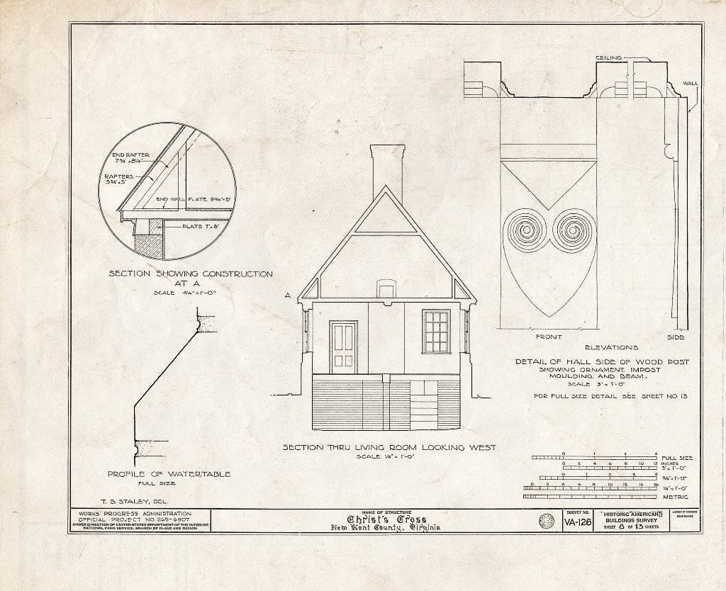Blueprint HABS VA,64-NEWK.V,1- (Sheet 8 of 13) - Criss-Cross, State Route 617 Vicinity, New Kent, New Kent County, VA