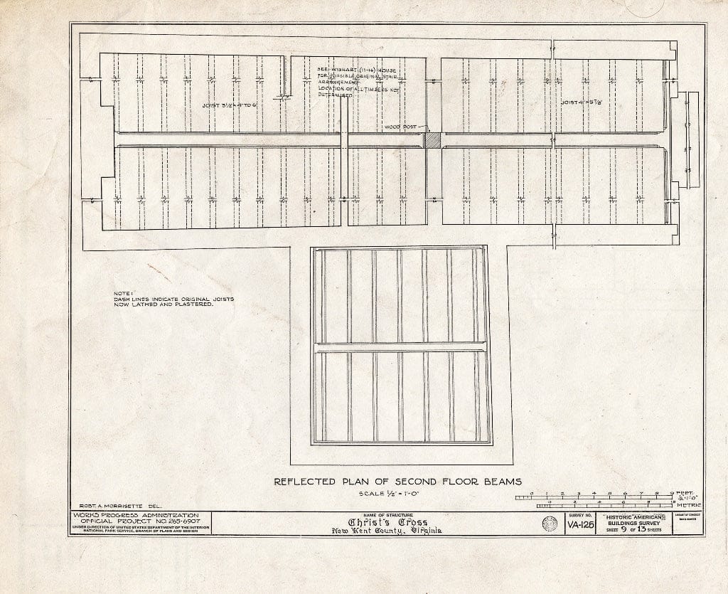 Blueprint HABS VA,64-NEWK.V,1- (Sheet 9 of 13) - Criss-Cross, State Route 617 Vicinity, New Kent, New Kent County, VA