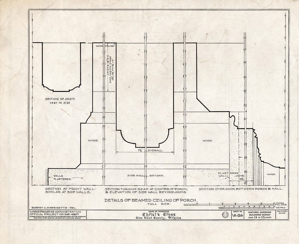 Blueprint HABS VA,64-NEWK.V,1- (Sheet 11 of 13) - Criss-Cross, State Route 617 Vicinity, New Kent, New Kent County, VA