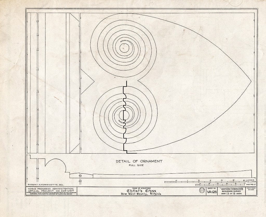 Blueprint HABS VA,64-NEWK.V,1- (Sheet 13 of 13) - Criss-Cross, State Route 617 Vicinity, New Kent, New Kent County, VA