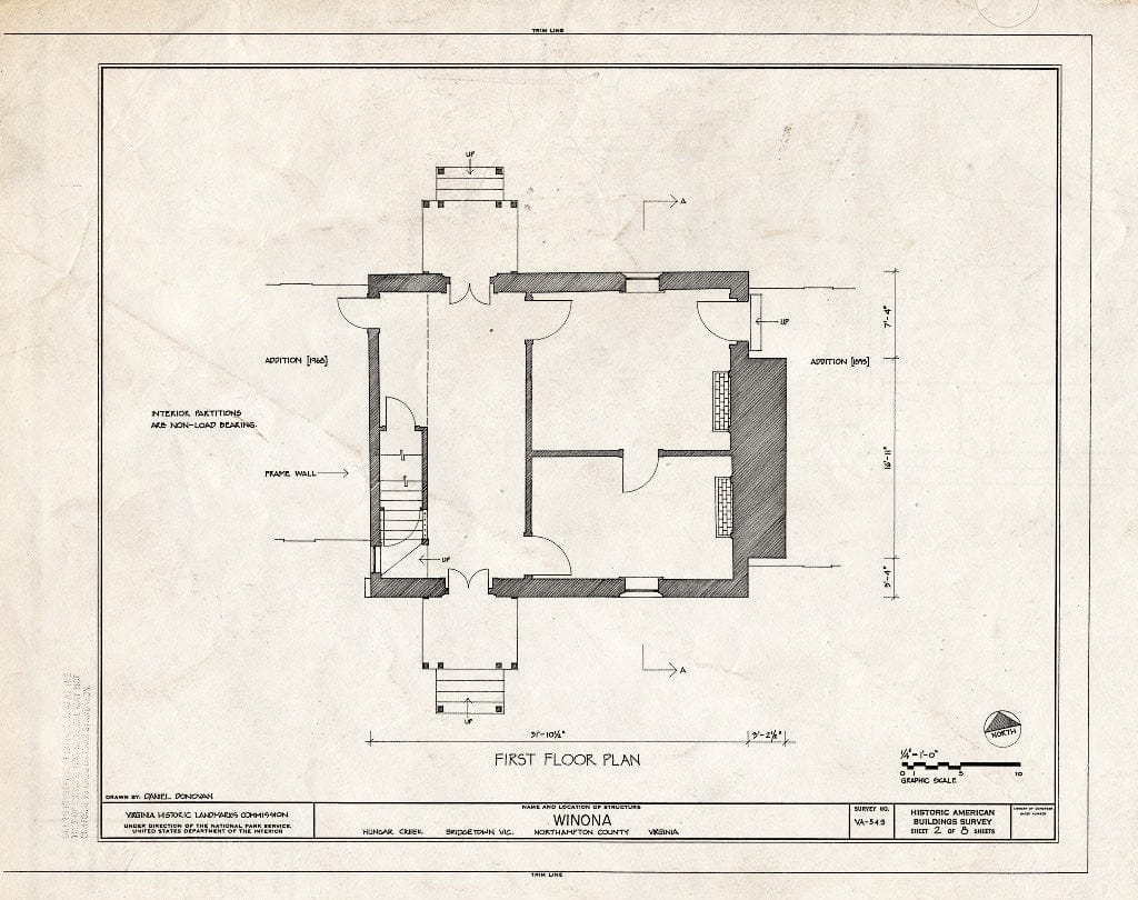 Blueprint HABS VA,66-BRIG.V,2- (Sheet 2 of 8) - Winona, Hungar Creek, Bridgetown, Northampton County, VA