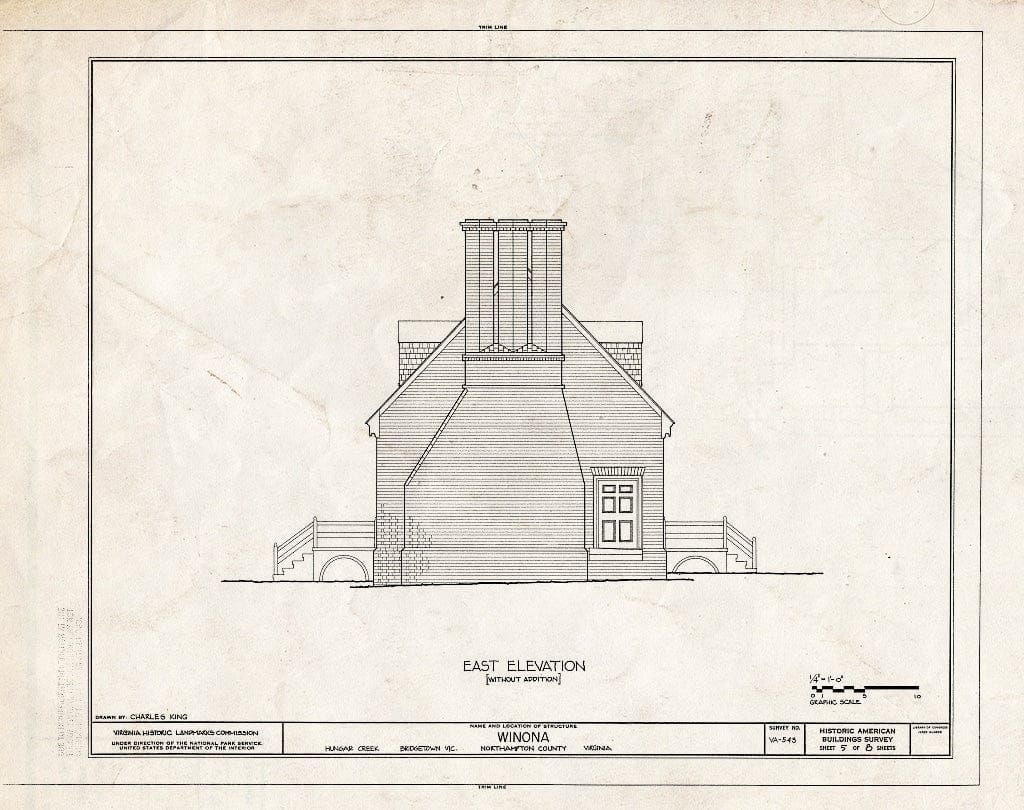 Blueprint HABS VA,66-BRIG.V,2- (Sheet 5 of 8) - Winona, Hungar Creek, Bridgetown, Northampton County, VA