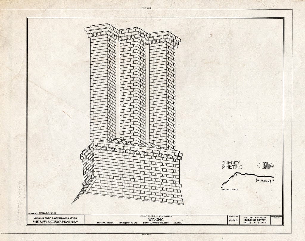 Blueprint HABS VA,66-BRIG.V,2- (Sheet 8 of 8) - Winona, Hungar Creek, Bridgetown, Northampton County, VA