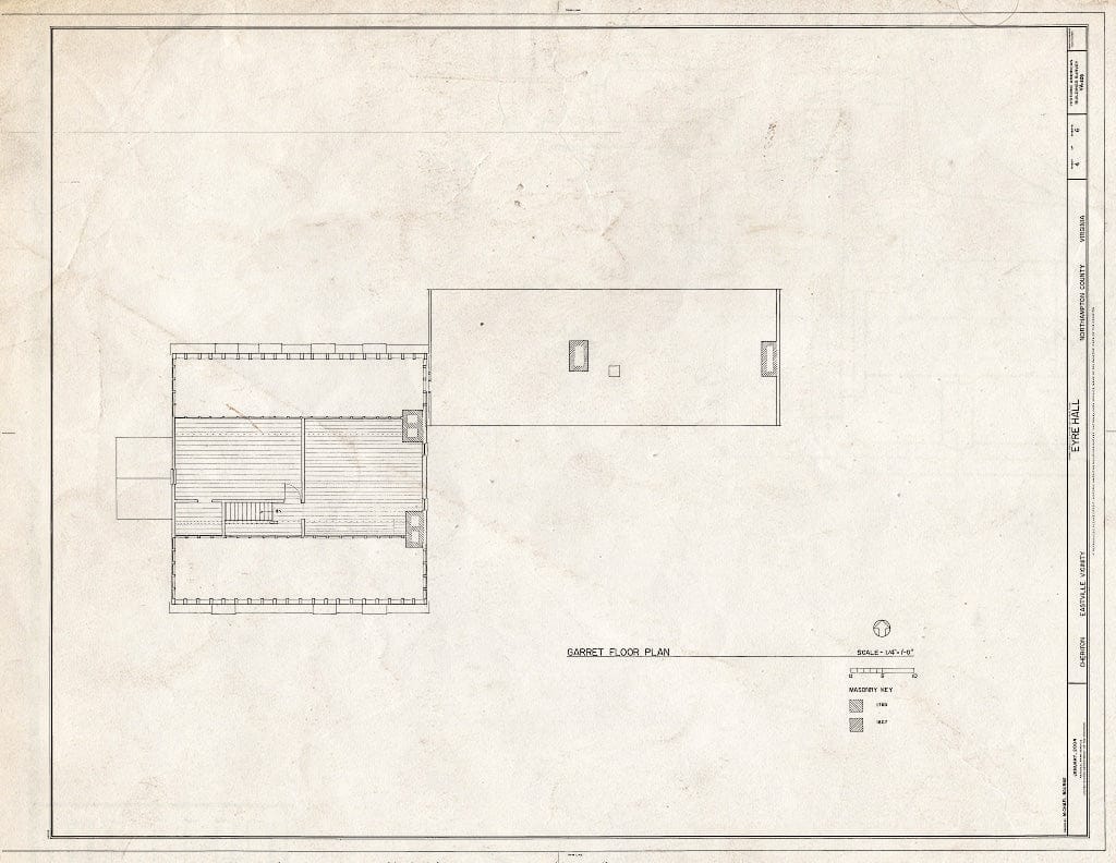 Blueprint HABS VA,66-Cher.V,1- (Sheet 4 of 6) - Eyre Hall, U.S. Route 13 & State Route 636 Vicinity, Cheriton, Northampton County, VA