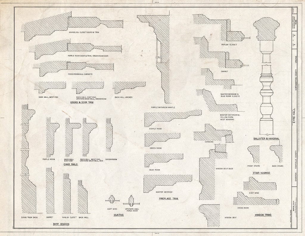 Blueprint HABS VA,66-Cher.V,1- (Sheet 6 of 6) - Eyre Hall, U.S. Route 13 & State Route 636 Vicinity, Cheriton, Northampton County, VA