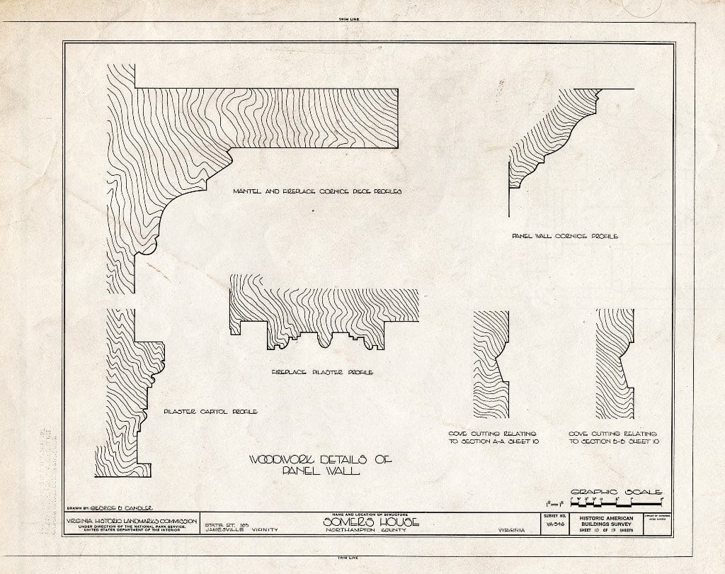 Blueprint HABS VA,66-JAM.V,1- (Sheet 10 of 13) - Somers House, State Route 183 Vicinity, Jamesville, Northampton County, VA
