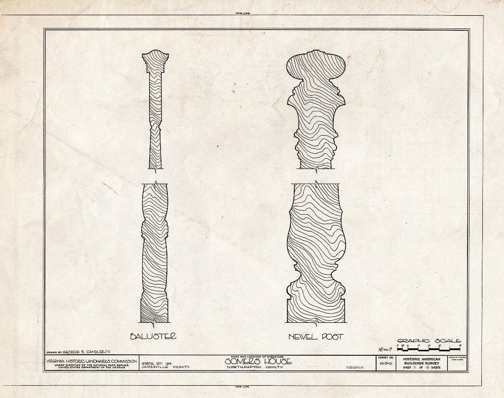 Blueprint HABS VA,66-JAM.V,1- (Sheet 11 of 13) - Somers House, State Route 183 Vicinity, Jamesville, Northampton County, VA