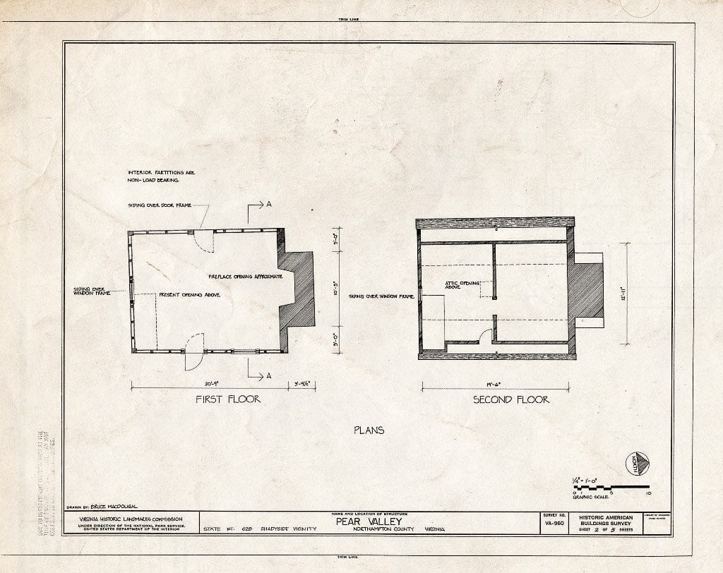 Blueprint HABS VA,66-SHAD.V,1- (Sheet 2 of 5) - Pear Valley, State Route 628 Vicinity, Shadyside, Northampton County, VA