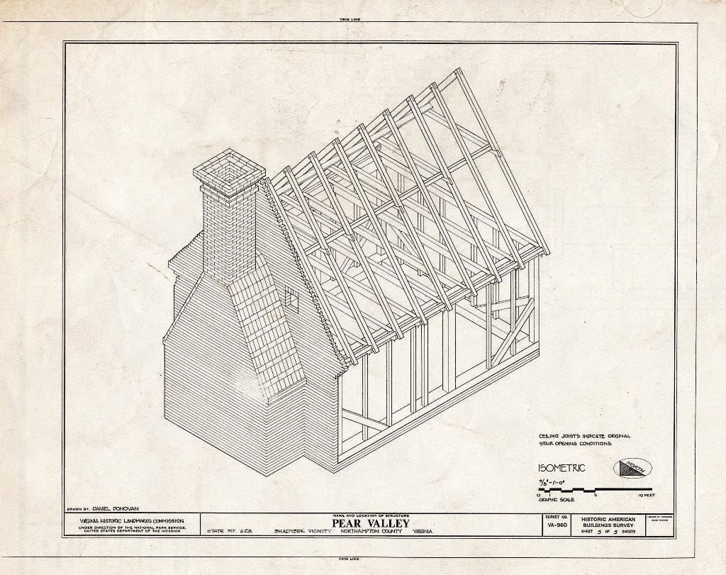 Blueprint HABS VA,66-SHAD.V,1- (Sheet 5 of 5) - Pear Valley, State Route 628 Vicinity, Shadyside, Northampton County, VA