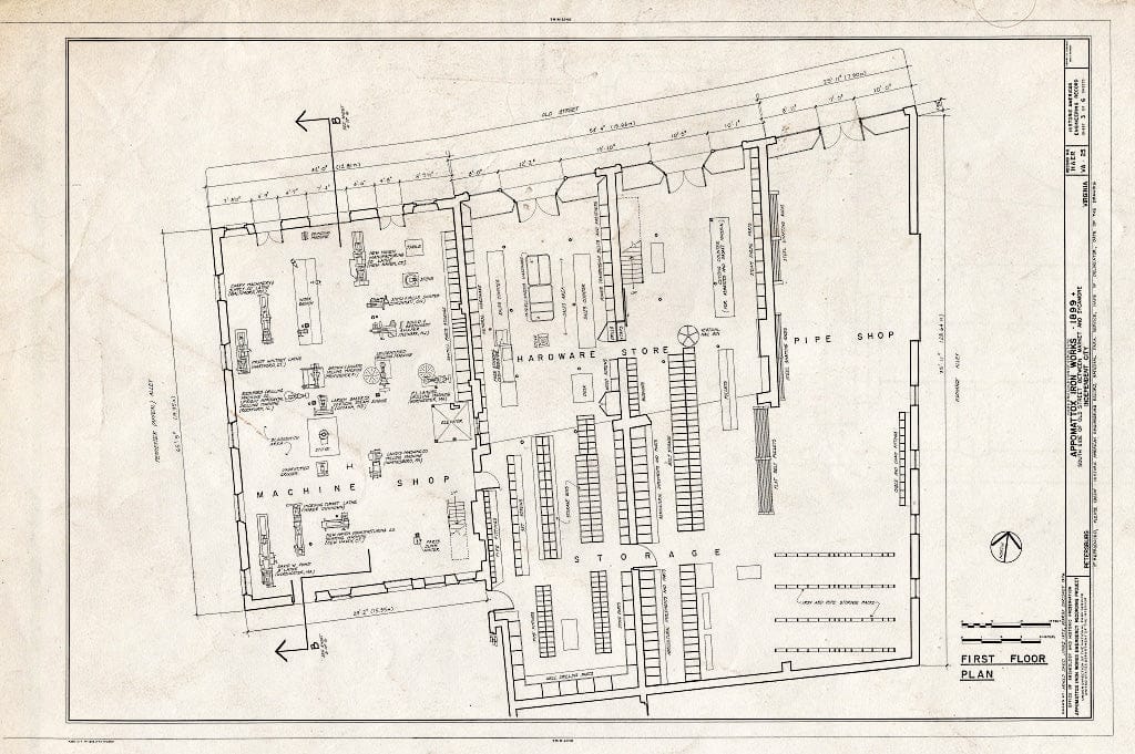 Blueprint HAER VA,27-PET,32- (Sheet 3 of 6) - Appomattox Iron Works, 20-28 Old Street, Petersburg, Petersburg, VA