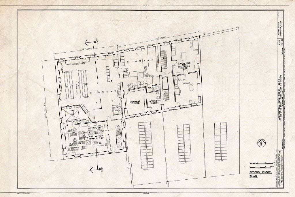 Blueprint HAER VA,27-PET,32- (Sheet 4 of 6) - Appomattox Iron Works, 20-28 Old Street, Petersburg, Petersburg, VA