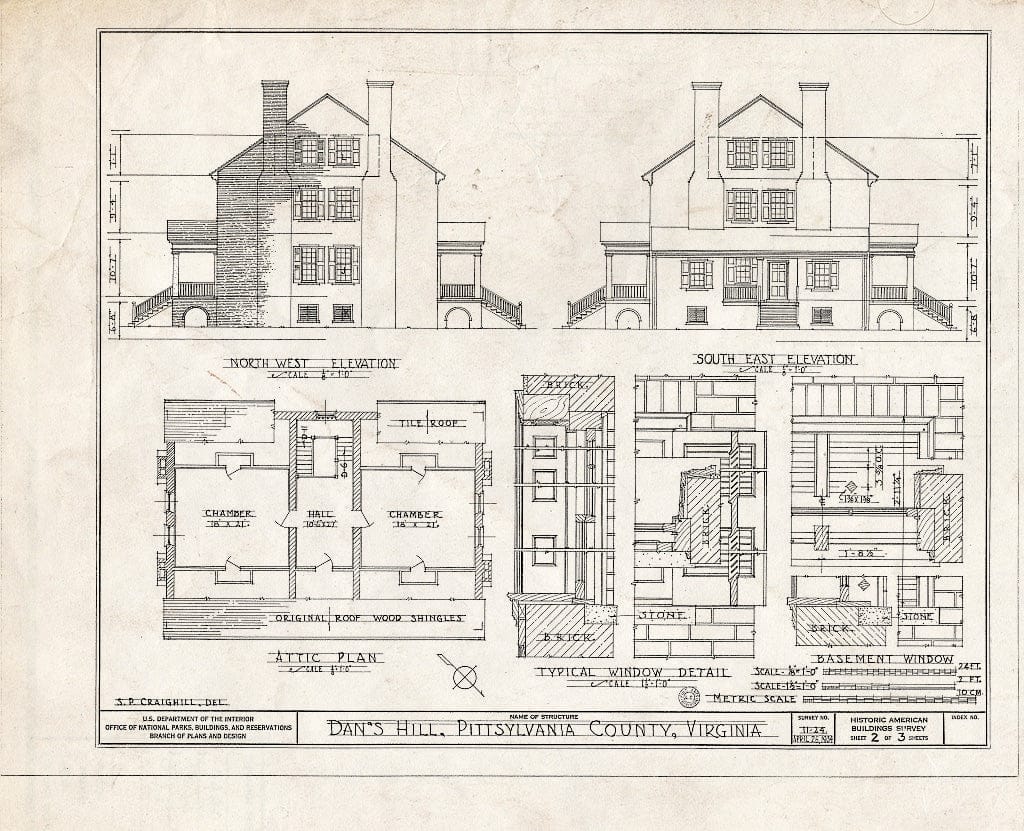 Blueprint HABS VA,72-DANV.V,1- (Sheet 2 of 3) - Dan's Hill, State Route 1011 Vicinity, Danville, Danville, VA
