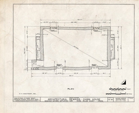 Blueprint HABS VA,76-GROV,1- (Sheet 1 of 3) - Chinn House (Remains), Groveton, Prince William County, VA