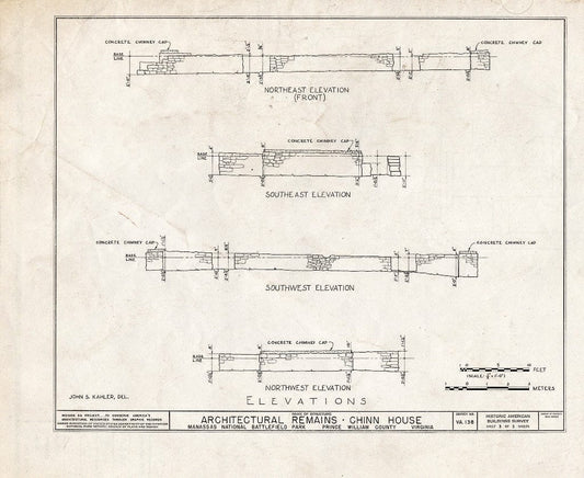 Blueprint HABS VA,76-GROV,1- (Sheet 2 of 3) - Chinn House (Remains), Groveton, Prince William County, VA
