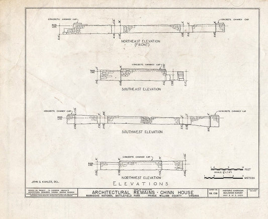 Blueprint HABS VA,76-GROV,1- (Sheet 3 of 3) - Chinn House (Remains), Groveton, Prince William County, VA