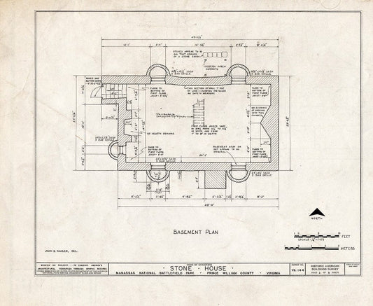 Blueprint HABS VA,76-GROV,2- (Sheet 2 of 9) - Stone House, Manassas, Manassas, VA