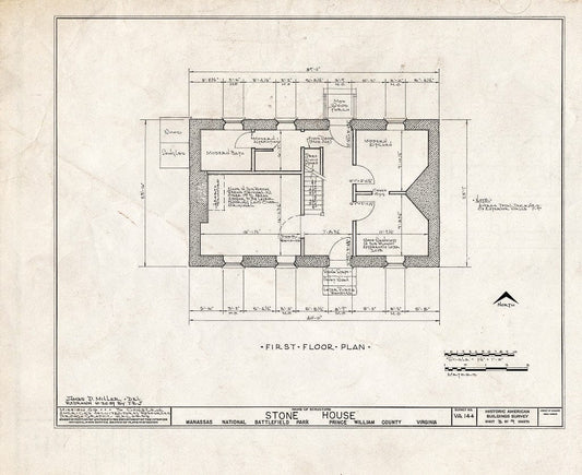 Blueprint HABS VA,76-GROV,2- (Sheet 3 of 9) - Stone House, Manassas, Manassas, VA
