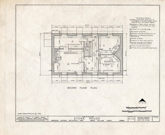 Blueprint HABS VA,76-GROV,2- (Sheet 4 of 9) - Stone House, Manassas, Manassas, VA