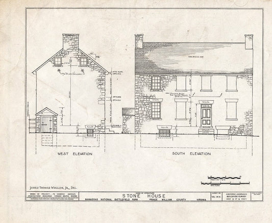 Blueprint HABS VA,76-GROV,2- (Sheet 5 of 9) - Stone House, Manassas, Manassas, VA