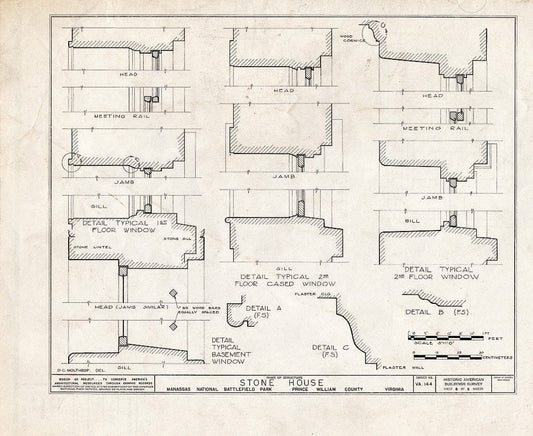 Blueprint HABS VA,76-GROV,2- (Sheet 8 of 9) - Stone House, Manassas, Manassas, VA