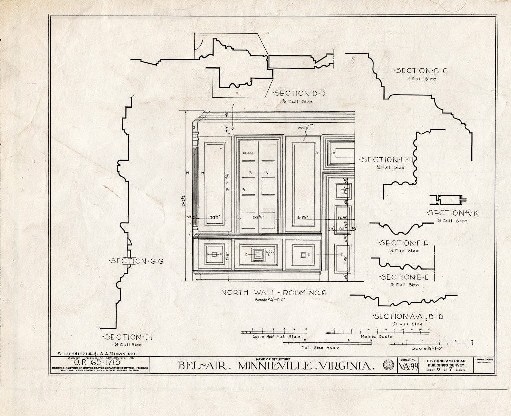 Blueprint HABS VA,76-MINVI,1- (Sheet 6 of 7) - Bel Air, State Route 640 Vicinity, Minnieville, Prince William County, VA