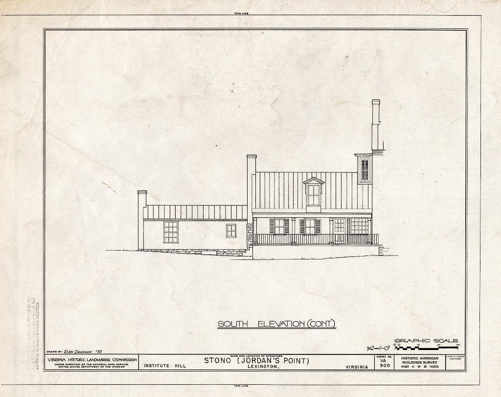 Blueprint HABS VA,82-LEX,6- (Sheet 4 of 8) - Stono, Institute Hill, Lexington, Lexington, VA