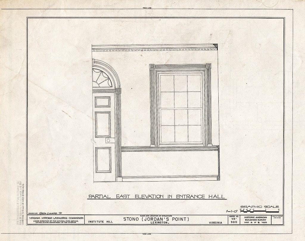 Blueprint HABS VA,82-LEX,6- (Sheet 6 of 8) - Stono, Institute Hill, Lexington, Lexington, VA