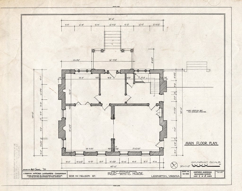 Blueprint HABS VA,82-LEX,5- (Sheet 2 of 8) - Reid-White House, 208 West Nelson Street, Lexington, Lexington, VA