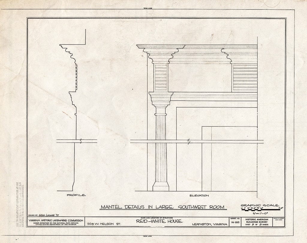 Blueprint HABS VA,82-LEX,5- (Sheet 8 of 8) - Reid-White House, 208 West Nelson Street, Lexington, Lexington, VA
