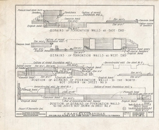 Blueprint HABS VA,89-CHANVI,1- (Sheet 4 of 11) - Chancellorsville (Ruins), State Routes 3 & 610, Chancellorsville, Spotsylvania County, VA
