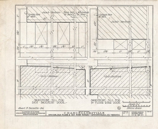 Blueprint HABS VA,89-CHANVI,1- (Sheet 6 of 11) - Chancellorsville (Ruins), State Routes 3 & 610, Chancellorsville, Spotsylvania County, VA