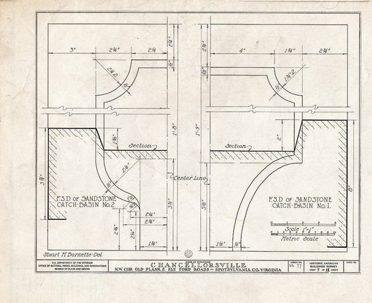 Blueprint HABS VA,89-CHANVI,1- (Sheet 7 of 11) - Chancellorsville (Ruins), State Routes 3 & 610, Chancellorsville, Spotsylvania County, VA