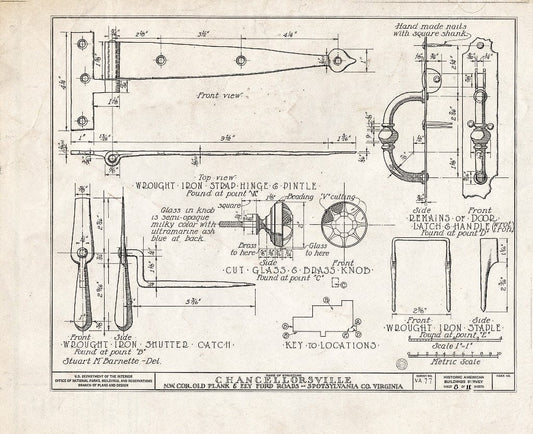 Blueprint HABS VA,89-CHANVI,1- (Sheet 8 of 11) - Chancellorsville (Ruins), State Routes 3 & 610, Chancellorsville, Spotsylvania County, VA