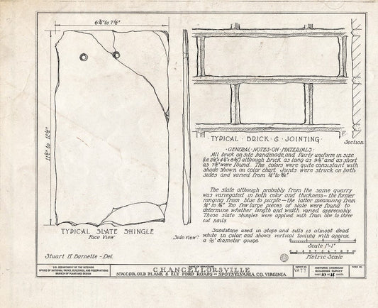 Blueprint HABS VA,89-CHANVI,1- (Sheet 10 of 11) - Chancellorsville (Ruins), State Routes 3 & 610, Chancellorsville, Spotsylvania County, VA